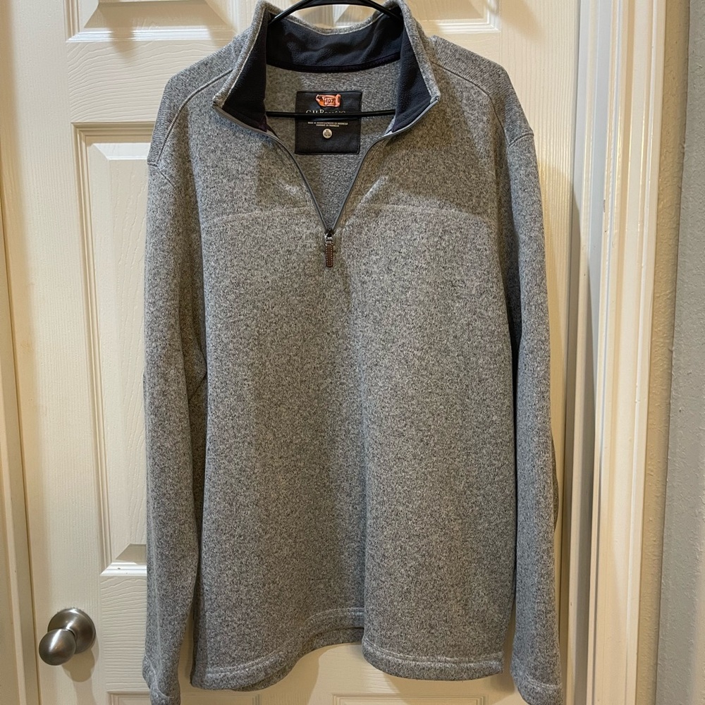 GH Bass & Co Men’s Long Sleeve 1/4 Button Pullover Gray Sweater - Sz XL